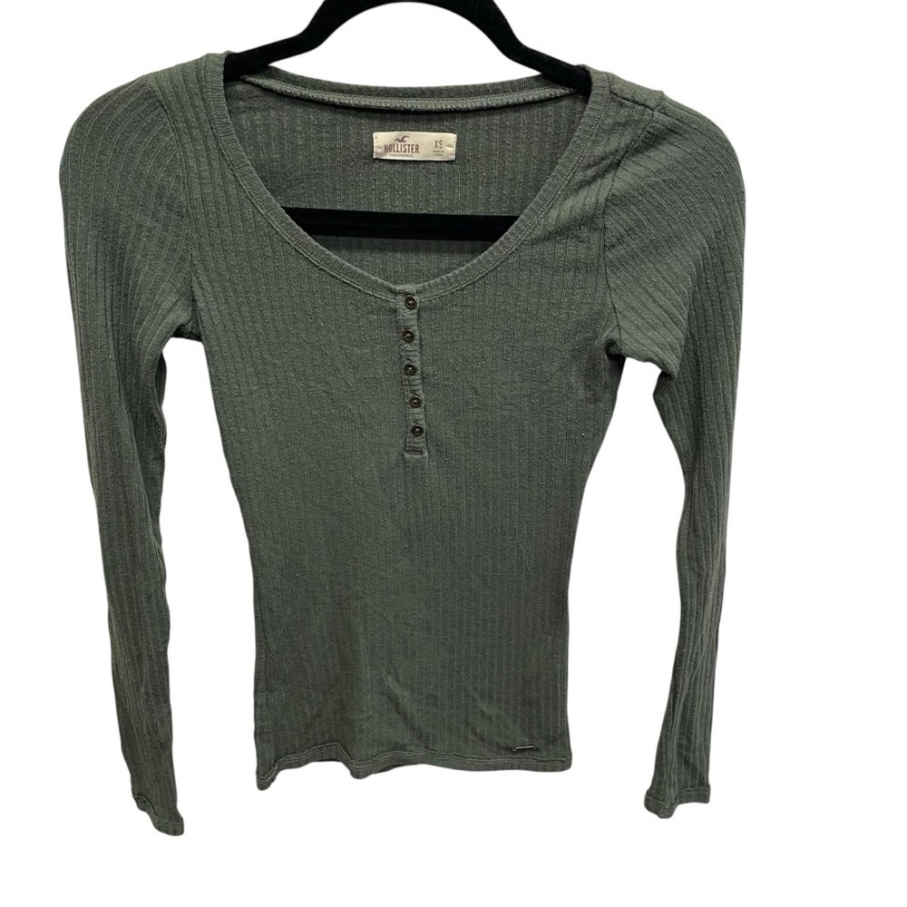 Hollister Y2K Henley thermal shirt Bella Swan Elena Gilbert green size XS